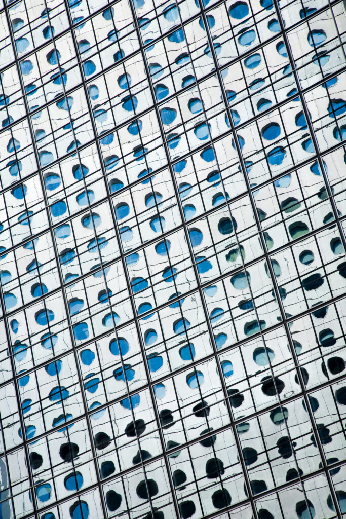 People's Republic of China, Hong Kong Special Administrative Region, Hong Kong Island. Abstract view of the modern architecture of the Hong Kong financial district.