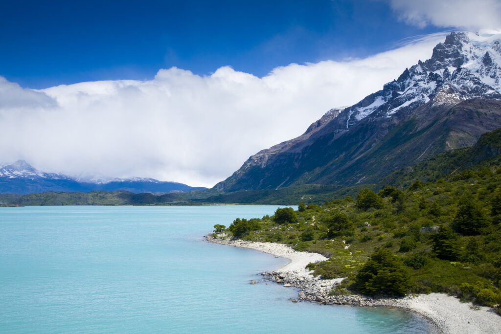 RF - Chile, Southern Patagonia, Torres Del Paine National Park. The emerald coloured Lago Nordenskjold on the Circuit / W Track.