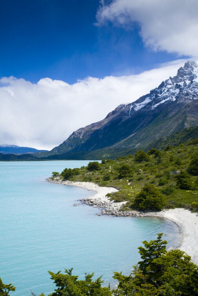 RF - Chile, Southern Patagonia, Torres Del Paine National Park. The emerald coloured Lago Nordenskjold on the Circuit / W Track.
