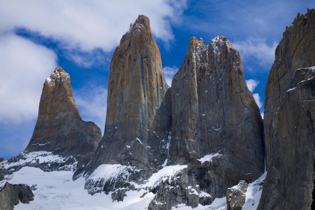 Chile, Southern Patagonia, Torres Del Paine National Park. The dramatic peaks of the Torres del Paine.