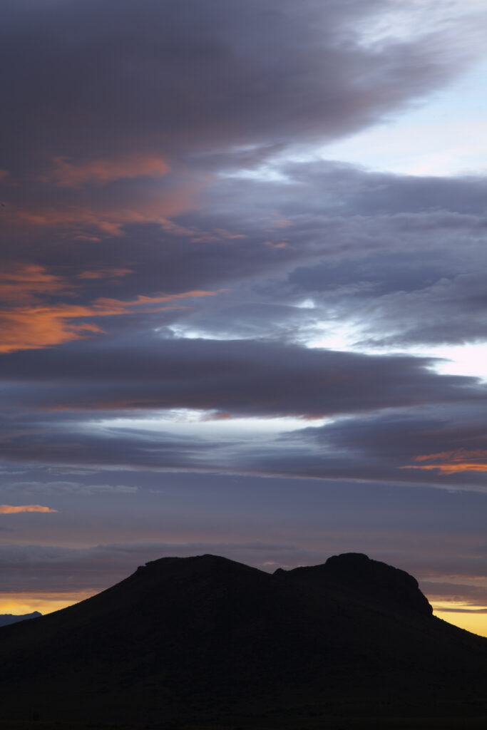 Argentina, The Lake District, Parque Nacional Nahuel Huapi. A colourful sunset over the patagonian peaks to be found near Bariloche.