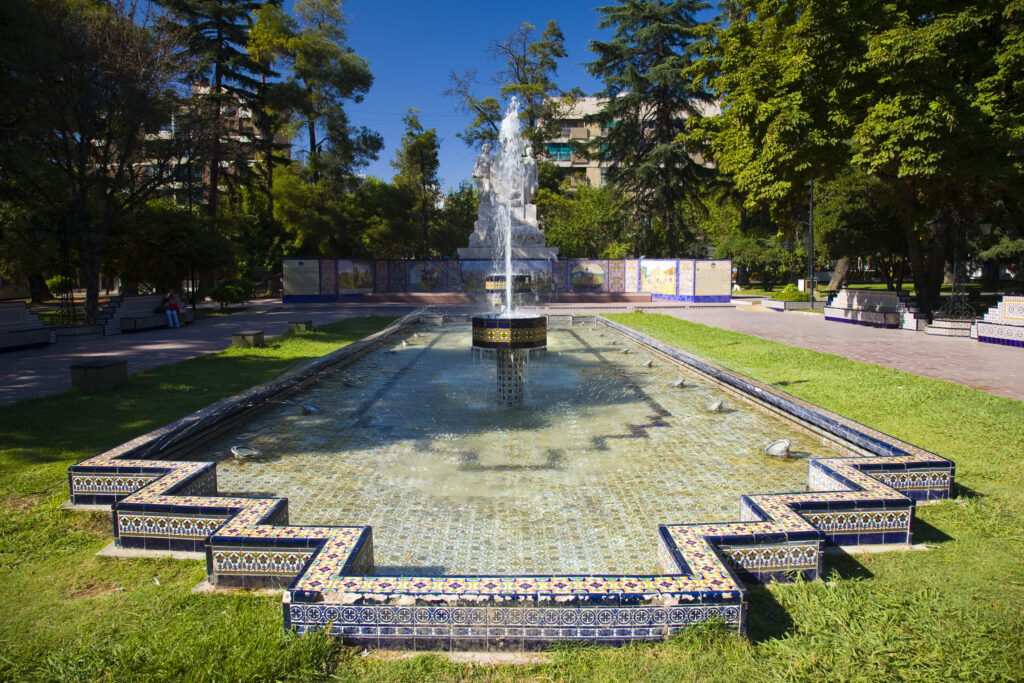 Argentina, Mendoza Province, Mendoza City. Plaza España in Mendoza City.