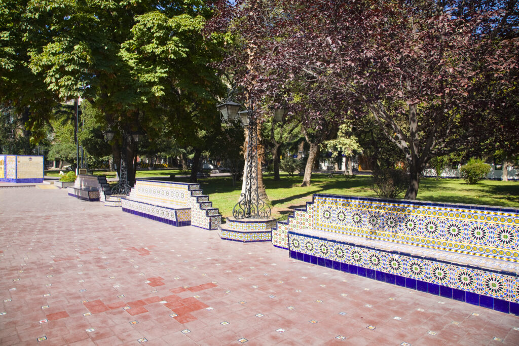 Argentina, Mendoza Province, Mendoza City. Plaza España in Mendoza City.