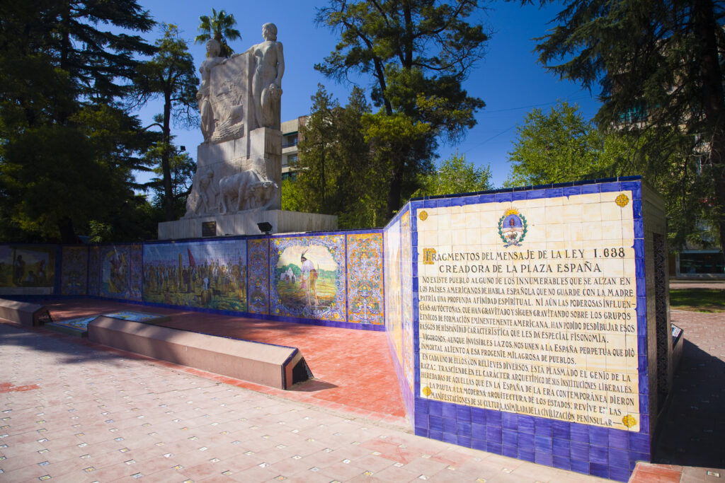 Argentina, Mendoza Province, Mendoza City. Plaza España in Mendoza City.