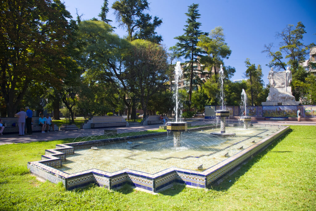 Argentina, Mendoza Province, Mendoza City. Plaza España in Mendoza City.