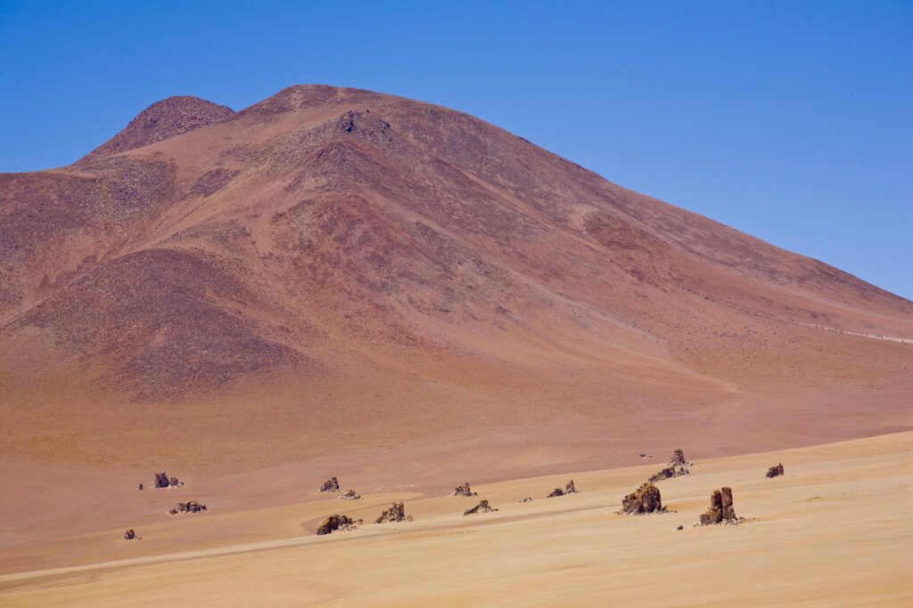 Bolivia, Southern Altiplano, Painted Desert - A landscape that could have inspired Salvador Dhali in the Bolivian Southern Altiplano.