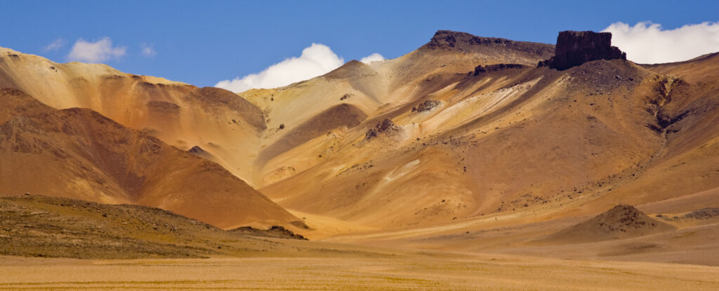 Bolivia, Southern Altiplano, Painted Desert - A landscape that could have inspired Salvador Dhali in the Bolivian Southern Altiplano.