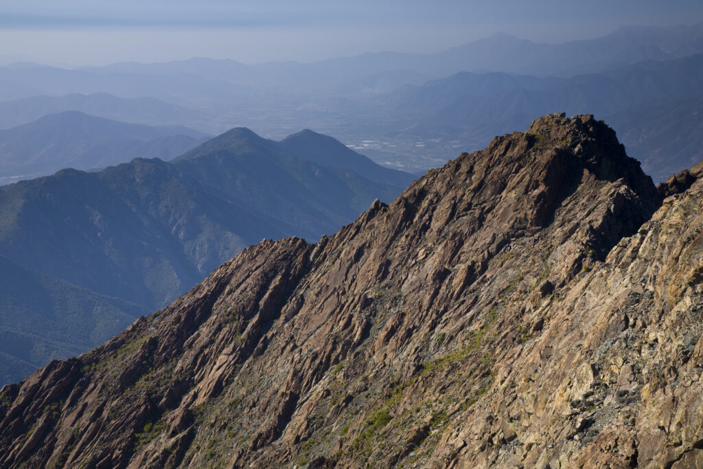 Chile, Valparaíso V, Parque Nacional La Campana. View from the peak of Cerro La Campana - a popular mountain hike in the national park.
