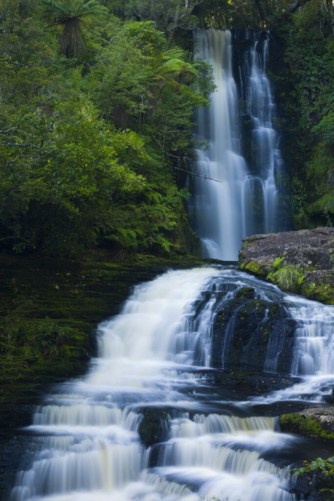 New Zealand, Southland, The Catlins. Matai Falls in the Catlins Forest Park.