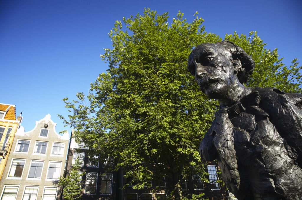 Netherlands, North Holland, Amsterdam. Bust of famous Netherlands writer Multatuli situated in Amsterdam City.