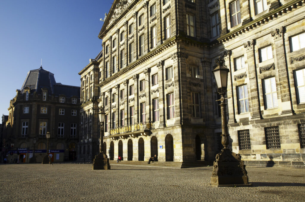 Netherlands, North Holland, Amsterdam. The Royal Palace located near Dam Square in the heart of Amsterdam City.