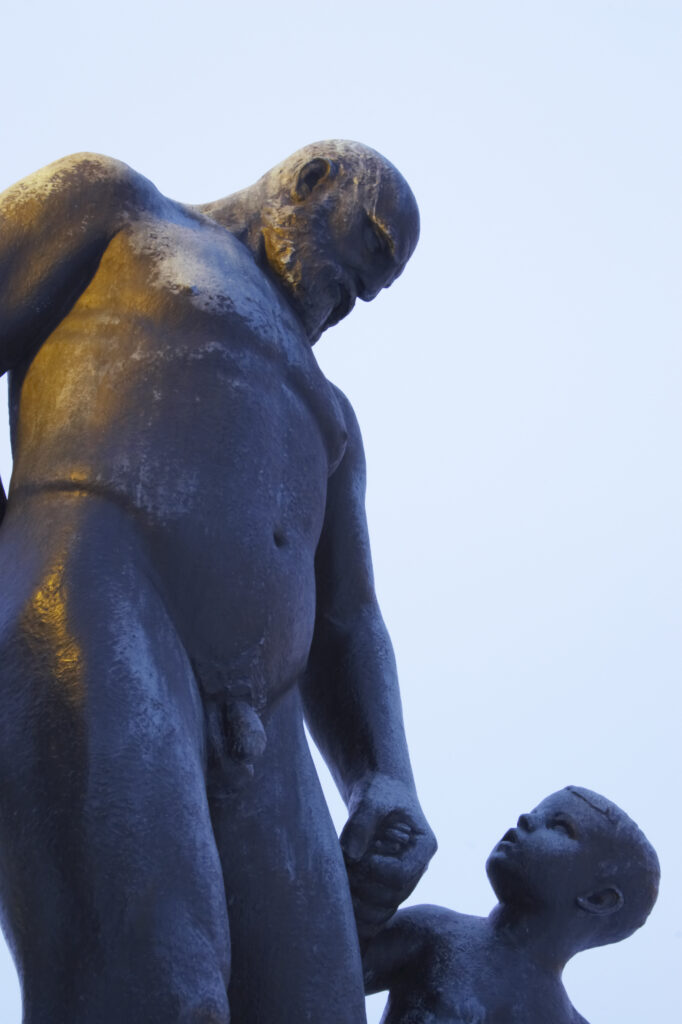 Norway, Oslo, Oslo City. One of the famous statues by Gustav Vigeland in the Vigeland Park in Oslo City.
