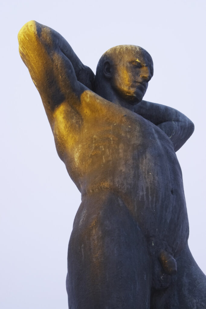 Norway, Oslo, Oslo City. One of the famous statues by Gustav Vigeland in the Vigeland Park in Oslo City.