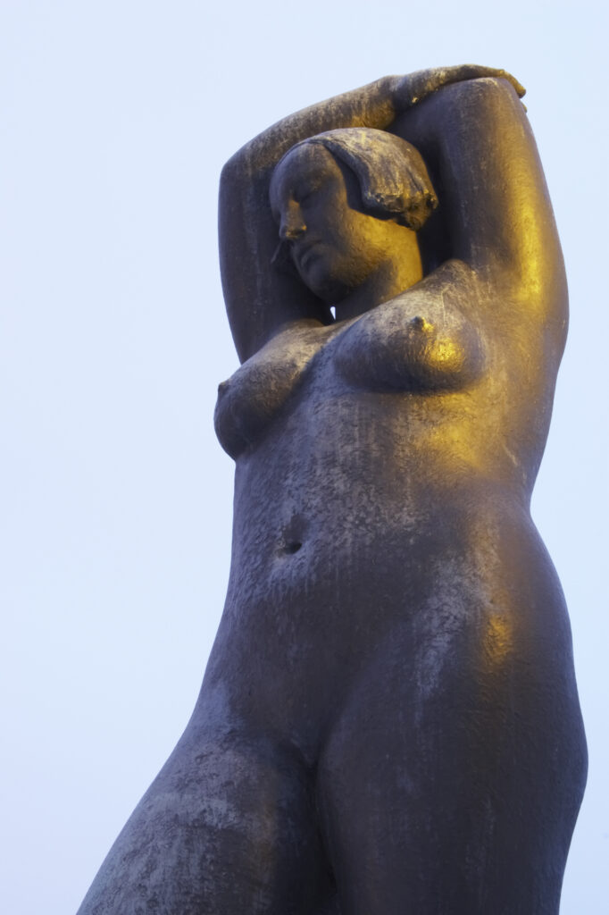 Norway, Oslo, Oslo City. One of the famous statues by Gustav Vigeland in the Vigeland Park in Oslo City.