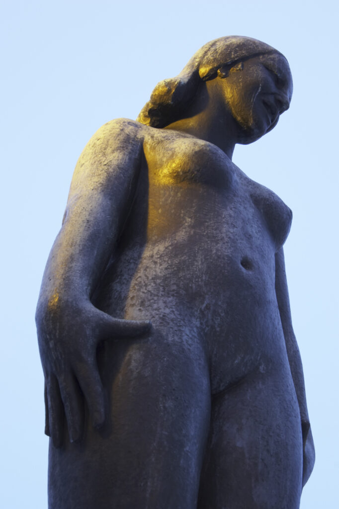 Norway, Oslo, Oslo City. One of the famous statues by Gustav Vigeland in the Vigeland Park in Oslo City.