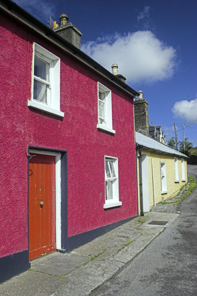 Ireland County Kerry Dingle The brightly painter colours of a house in Dingle