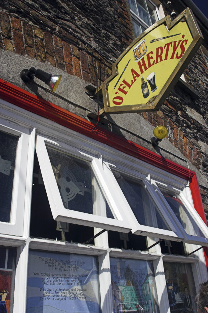 Ireland County Kerry Dingle A traditional public house sign and frontage in the town of Dingle