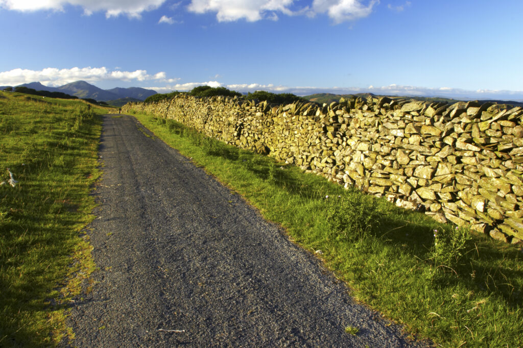 England, Cumbria, Lake District National Park. Cumbria Way long distance track running from Gawthwaite towards High Stennerley.