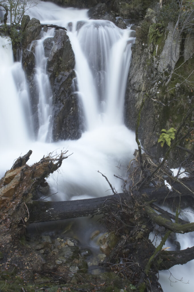 ENGLAND Cumbria Lake District National Park The flowing waterfalls of Dungeon Ghyl Force near Langdale Fell
