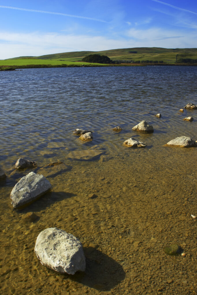 England, Yorkshire Dales National Park, Malham Tarn. Malham Tarn near Malham Cove is Englands highest freshwater lake