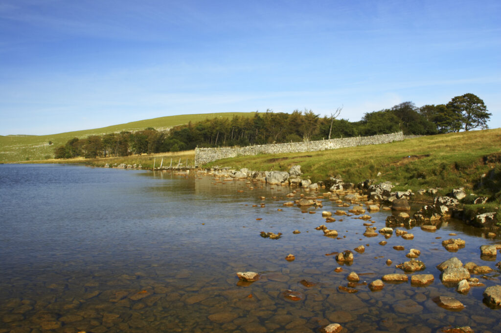 England, Yorkshire Dales National Park, Malham Tarn. Malham Tarn near Malham Cove is Englands highest freshwater lake