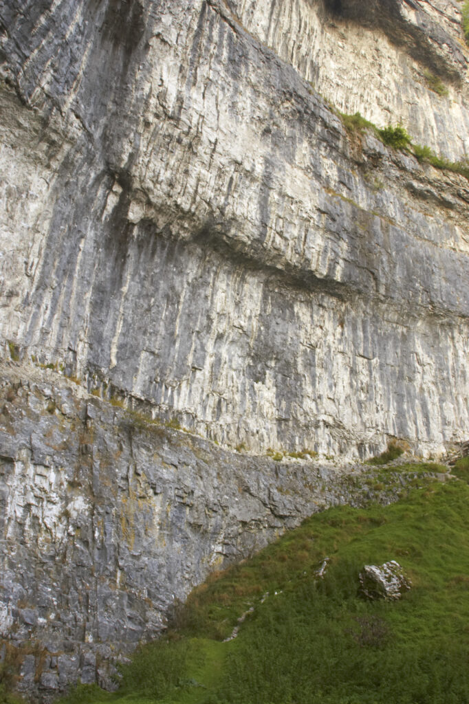 England, Yorkshire, Yorkshire Dales National Park. The impressive natural rock formations / geology of Malham Cove in the Yorkshire Dales National Park