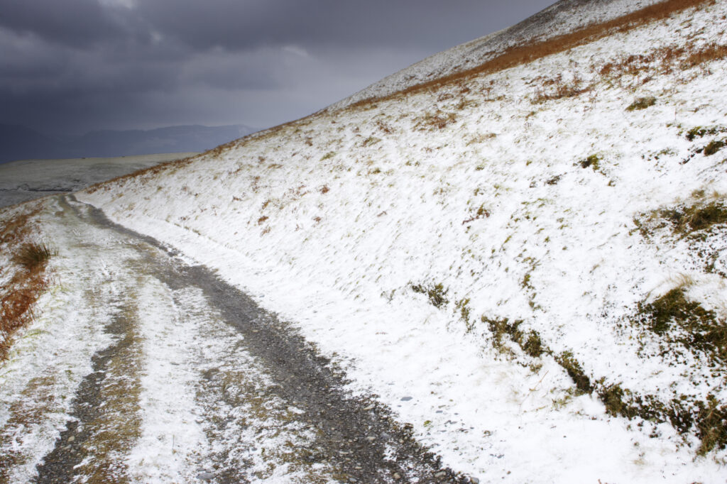 England, Cumbria, Lake District National Park. The well defined Cumbria Way track near lower lonscale