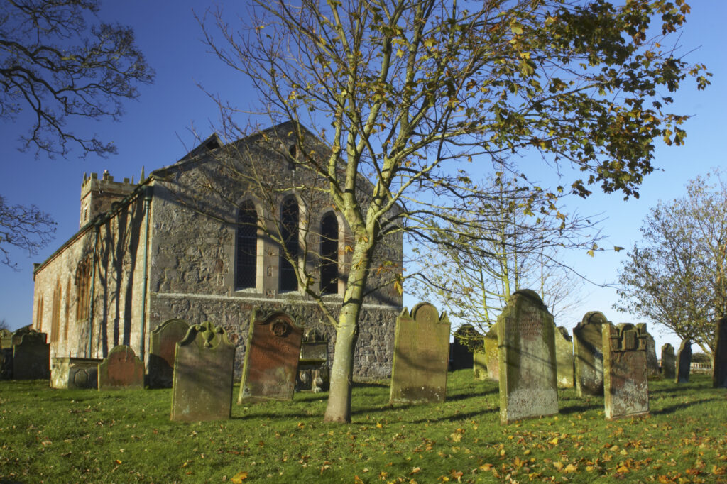 England, Cumbria, St Marys Church. St Mary's Church and grave yard near Sebergham.