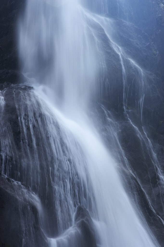 Wales, Caernarfonshire, Snowdonia National Park. The dramatic Aber Falls, within the Coedydd Aber National Nature Reserve.