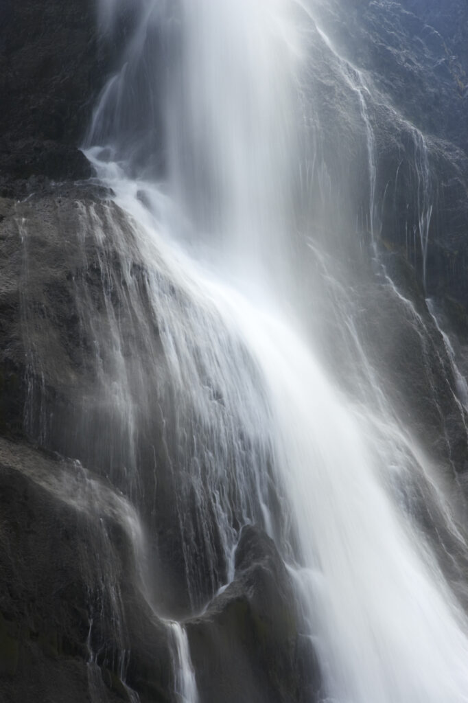 Wales, Caernarfonshire, Snowdonia National Park. The dramatic Aber Falls, within the Coedydd Aber National Nature Reserve.