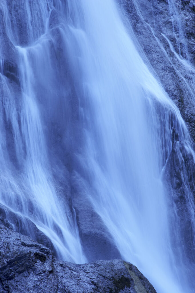 Wales, Caernarfonshire, Snowdonia National Park. The dramatic Aber Falls, within the Coedydd Aber National Nature Reserve.