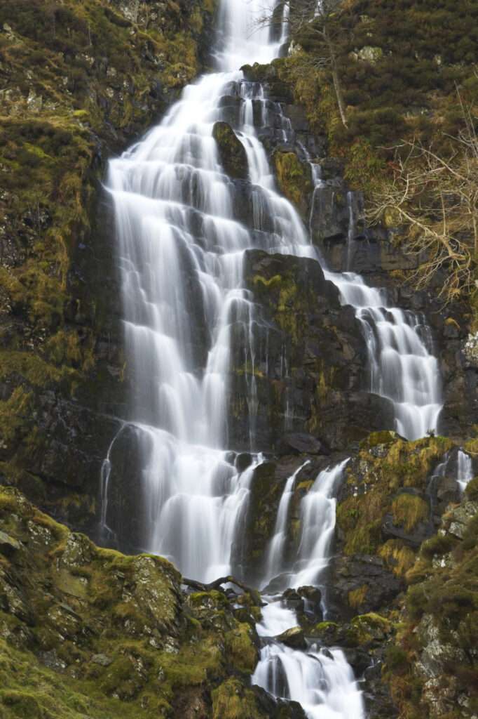 England, Cumbria, Yorkshire Dales National Park. The popular Cautley Spout waterfall, located near the town of Sedbergh and the Howgills.