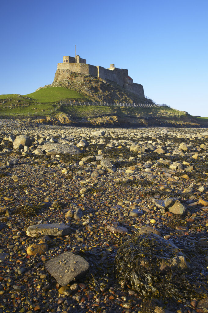 England, Northumberland, Lindisfarne / Holy Island. Lindisfarne Castle (National Trust) located upon Holy Island, part of the Northumberland Heritage Coast.