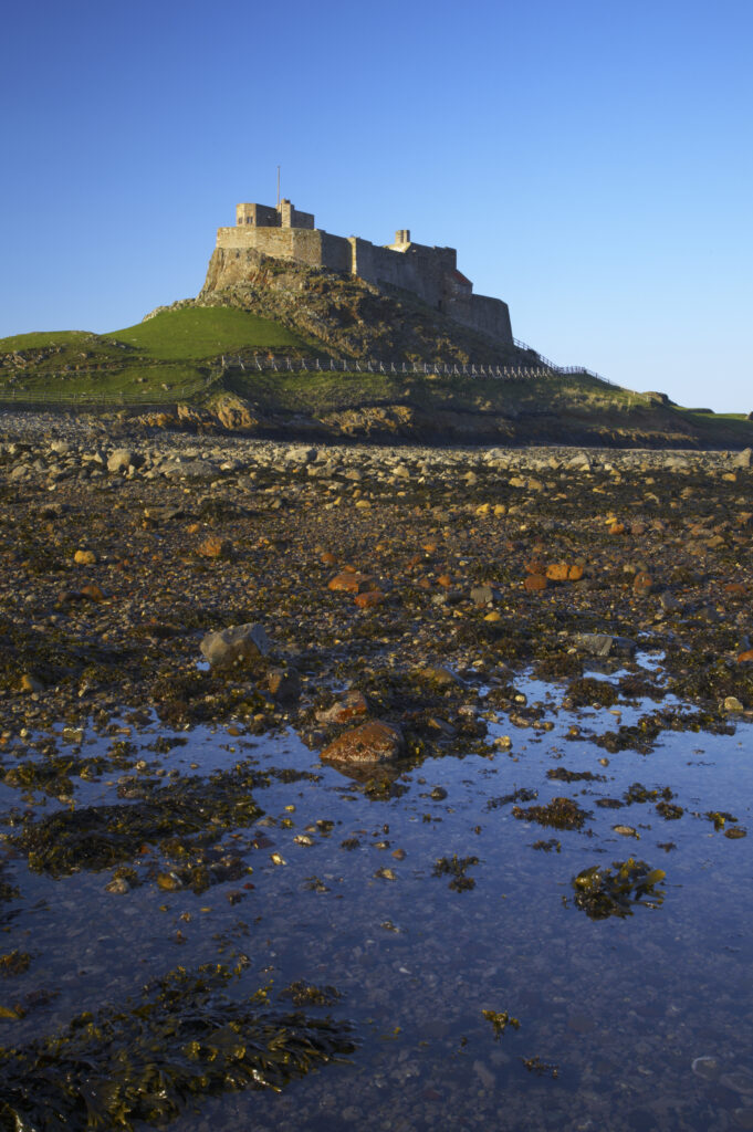 England, Northumberland, Lindisfarne / Holy Island. Lindisfarne Castle (National Trust) located upon Holy Island, part of the Northumberland Heritage Coast.