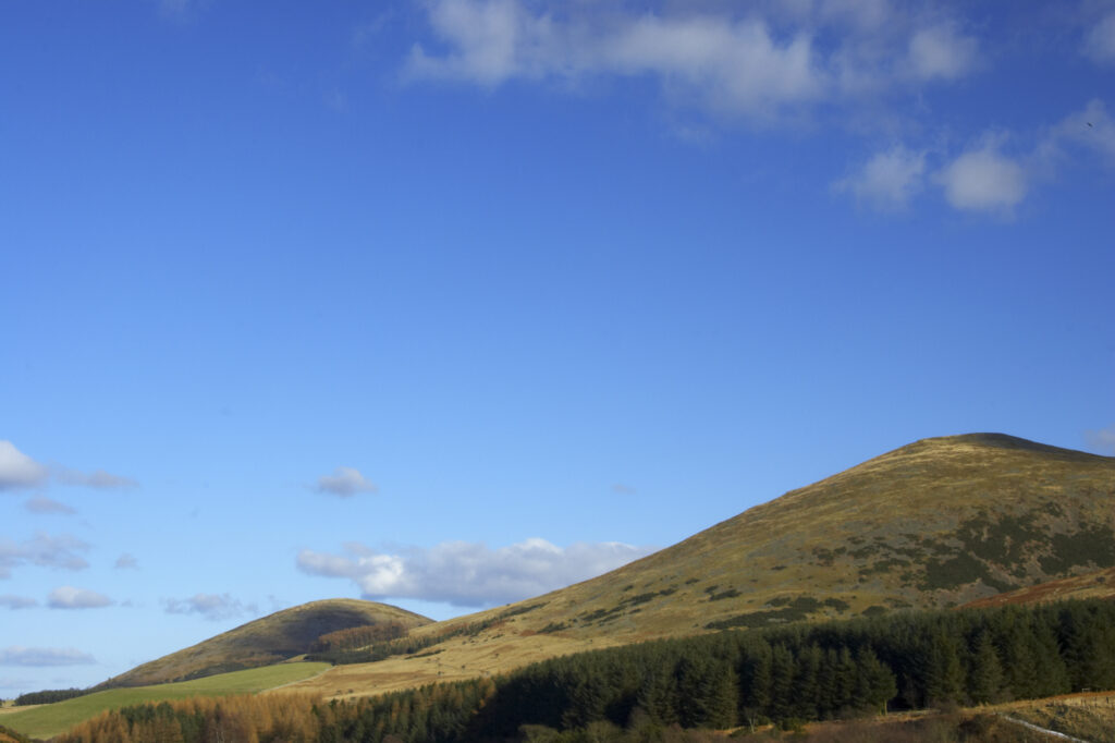 England, Northumberland, Northumberland National Park. The typical landscape encountered on the St Cuthberts way long distance track near Hethpool Mill as the track continues from the start of the College Valley to the town of wooler - the self proclaimed gateway to the cheviots and the Northumberland National Park