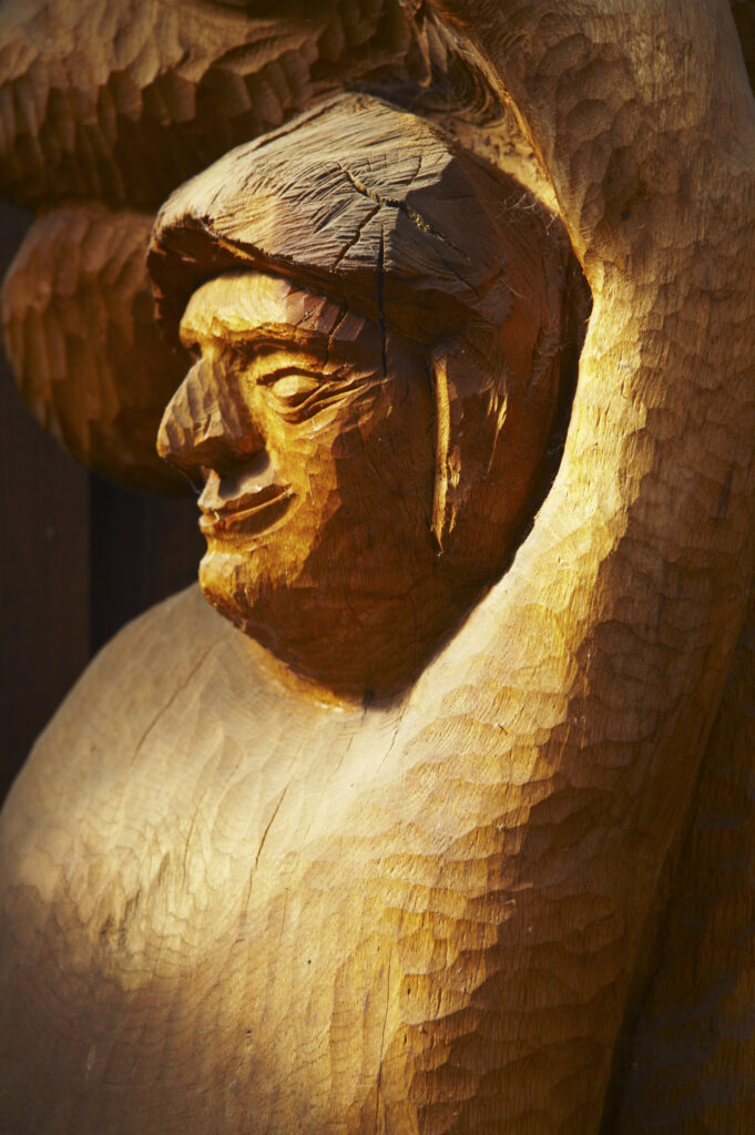 ENGLAND Worcestershire Wyre Forest Wooden carving / statue in the visitor centre.