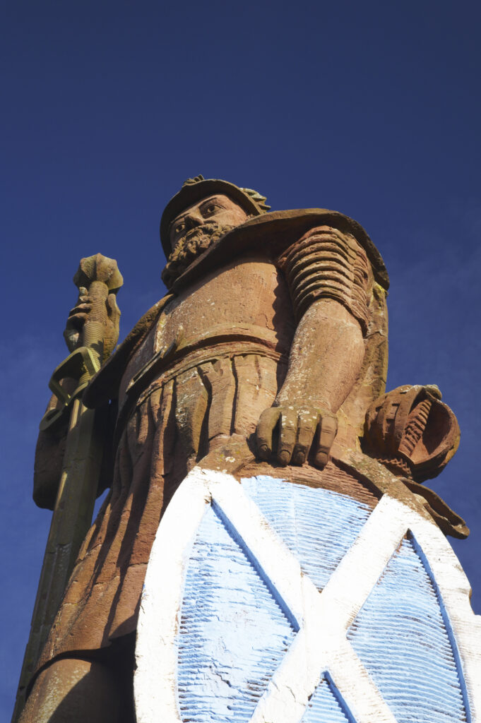 Scotland, Scottish Borders, Dryburgh. A Statue of William Wallace located near Scotts View and Dryburgh.