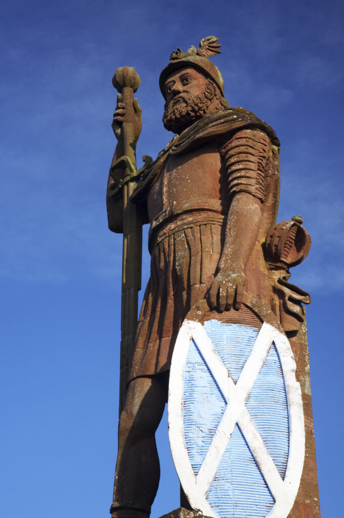 Scotland, Scottish Borders, Dryburgh. A Statue of William Wallace located near Scotts View and Dryburgh.