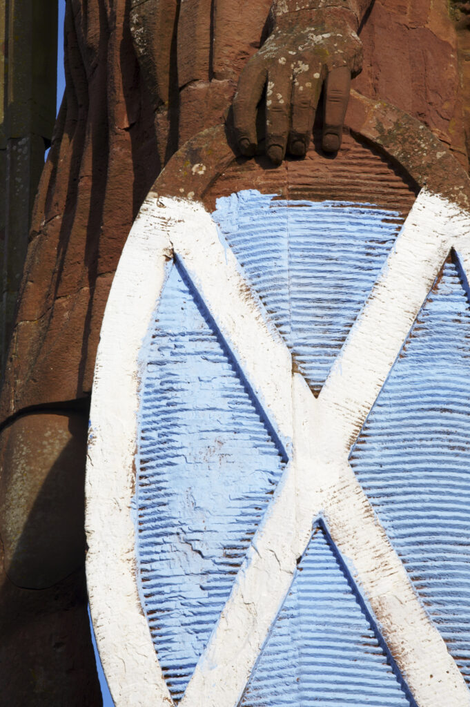 Scotland, Scottish Borders, Dryburgh. A Statue of William Wallace located near Scotts View and Dryburgh.