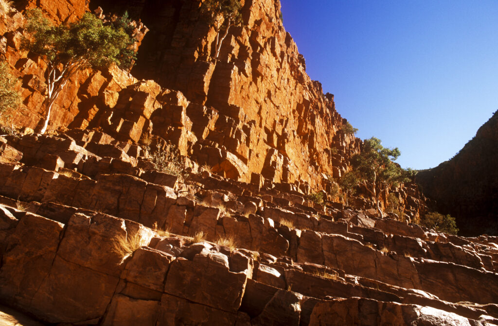 AUSTRALIA, Northern Territory, West Macdonnell National Park. The vibrant colours of the spectacular Ormiston Gorge