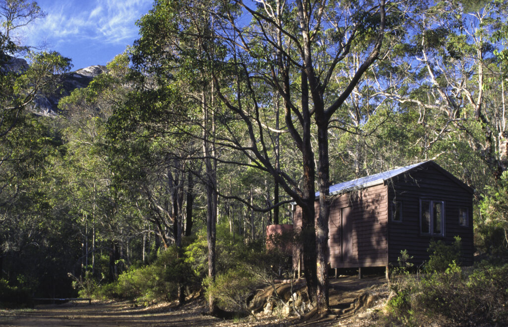 Australia, western australia, Porongurup Range National Park. Waddys hut provides shelter to hikers exploring the park