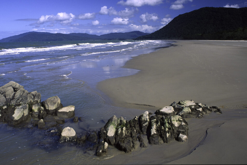 AUSTRALIA, Queensland, Daintree National Park. Noah Beach the typical tropical coastline to be found in this world heritage area