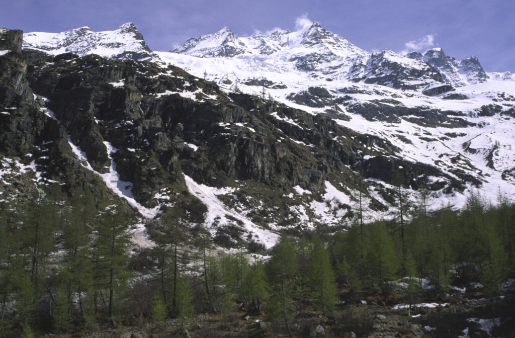 ITALY, Valle d'Aosta, Gran Paradiso National Park. The spectacular mountain landscape of the western Alps in the Valnontey valley.