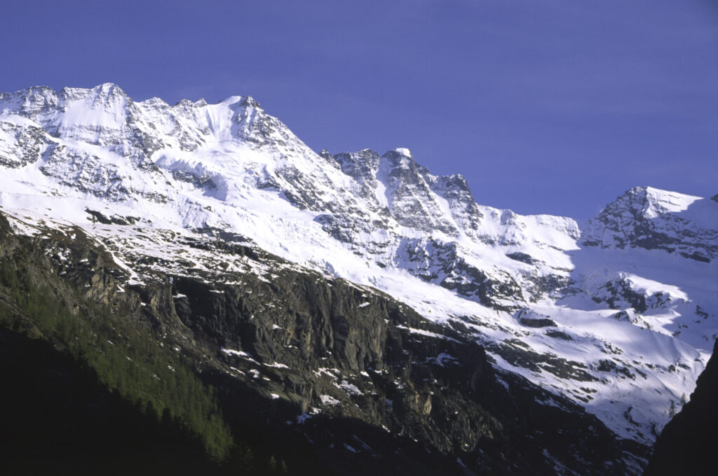 ITALY, Valle d'Aosta, Gran Paradiso National Park. The spectacular mountain landscape of the western Alps in the Valnontey valley.