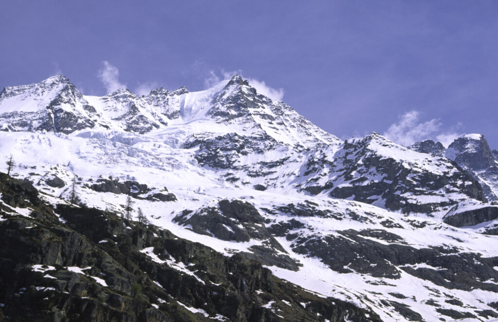 ITALY, Valle d'Aosta, Gran Paradiso National Park. The spectacular mountain landscape of the western Alps in the Valnontey valley.