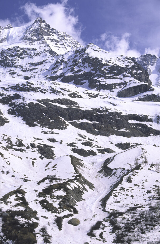ITALY, Valle d'Aosta, Gran Paradiso National Park. The spectacular mountain landscape of the western Alps in the Valnontey valley.