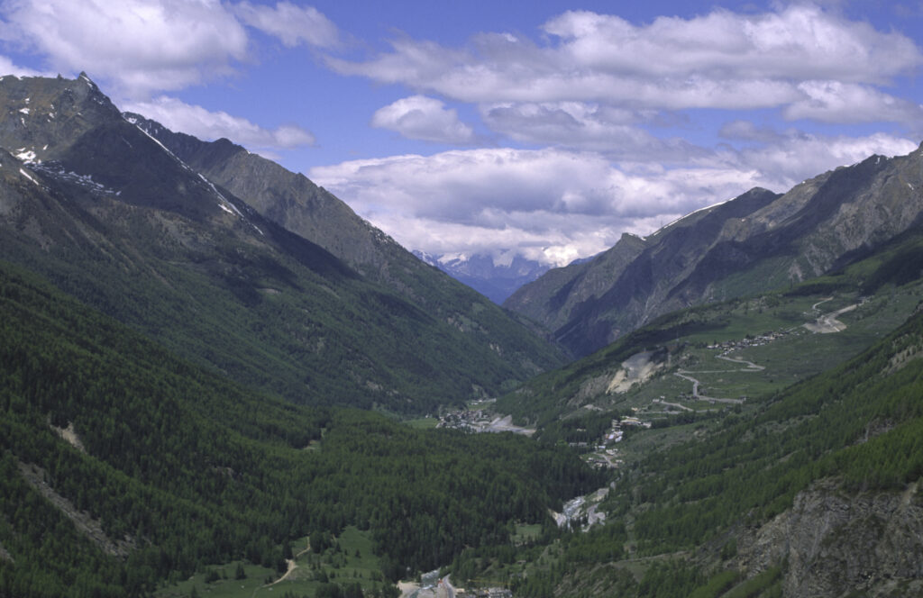 ITALY, Valle d'Aosta, Gran Paradiso National Park. The spectacular mountain landscape of the western Alps in the Lillaz valley.