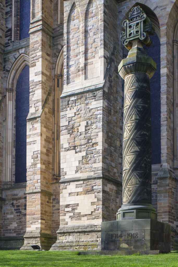 England, County Durham, Durham City. Memorial Gravestone within the grounds of Durham Cathedral.