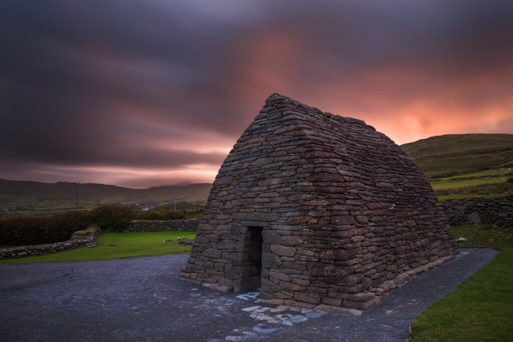 Republic of Ireland, County Kerry, Gallarus Oratory. Gallarus Oratory, an early Christian church located on the Dingle Peninsula in the Republic of Ireland.