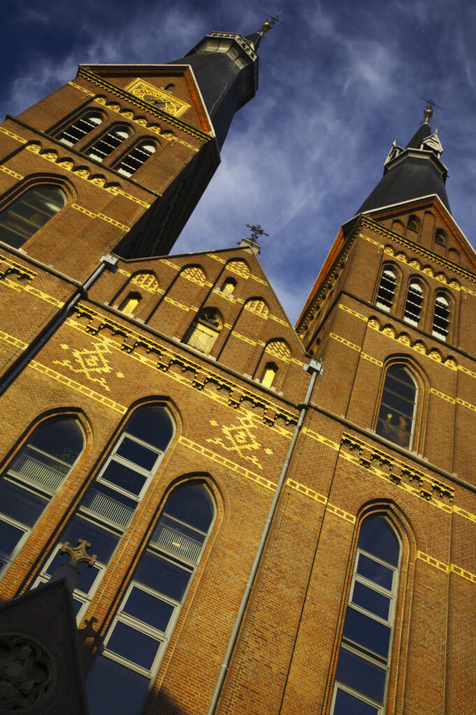 Netherlands, North Holland, Amsterdam. The Onze Lieve Vrouwe Onbevlekt Ontvangen or Posthoornkerk Church located along the Haarlemmerstraat in Amsterdam City.